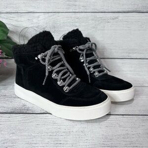 MARC Fisher Summa High Top Lace Up Black Sneaker Size 8